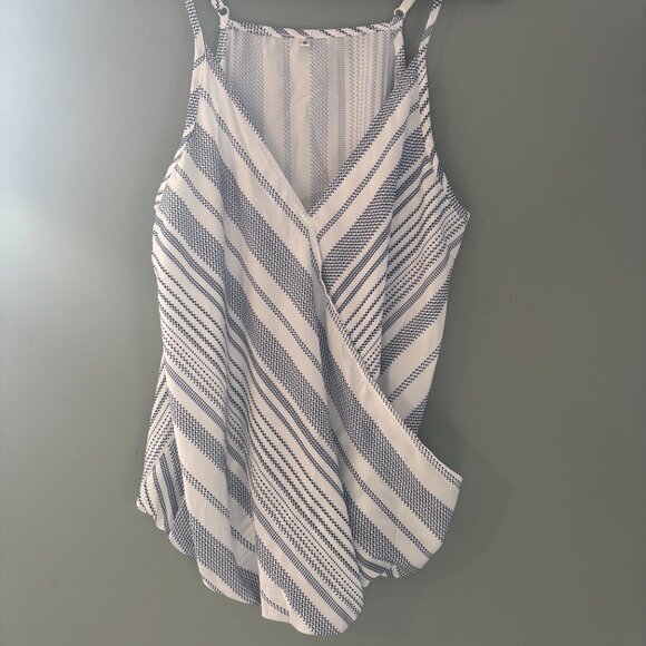 Wrap Front Striped Tank Top - Picture 2 of 4